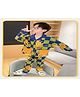 POP STREET KIDS Cotton Blend Knit Full Sleeves Checked & Smiley Printed Coordinating Shirt & Pajama Night Suit - Multi Colour