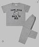 Sheer Love Cotton Jersey Knit Half Sleeves Controller Printed Tee & Pajama Night Suit - Grey