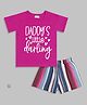 Sheer Love Cotton Jersey Half Sleeves Daddys Little Darling Tee & Shorts Night Suit - Fuchsia