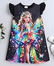 Bright Stars KIDSWEAR Knitted Knit Frill Sleeves Fairy Printed Dress - Black