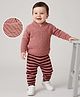 Babyoye Chenille Yarn Cotton Knit Full Sleeves  Sweater Set - Brown & Maroon