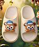 Yellow Bee Teddy Applique Detailed Sliders - White