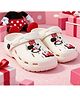 Yellow Bee Mickey & Friends Featuring Minnie Mouse Applique Detailed Perforated Slingback Clogs - White
