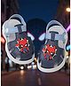 Yellow Bee Marvel Featuring Spider Man Applique Detailed Button Closure Sandals - Navy Blue