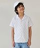 Tales & Stories Viscose Knit Half Sleeves Geometric Printed Shirt - White