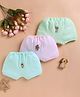 Unfab Cotton Knit Pack Of 3 Animal Printed Panties - Green Pink & Blue