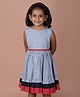 Soleilclo Cotton Woven Sleeveless Floral Printed Dress - Navy Blue
