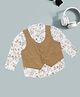 Pantaloons Baby Cotton Woven Full Sleeves Floral Printed Shirt With  Attached Waistcoat - White