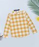 Pantaloons Baby Cotton Woven Full Sleeves Checked Shirt - Mustard
