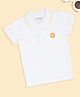 Pantaloons Baby Cotton Knit Half Sleeves Lion Printed Polo Tee - White