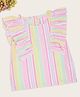 Pantaloons Baby Cotton Woven Sleeveless Striped Frill Detailed Top - Multi Colour