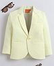 Ministitch Cotton Blend Woven Full Sleeves Solid Blazer - Yellow