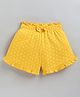Kidcity Cotton Sinker Knit Polka Dots Printed Bow Applique Detailed Shorts - Yellow