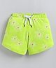 Kidcity Cotton Sinker Knit Floral Printed Shorts - Neon Green