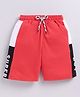 Kidcity Cotton Sinker Knit Colour Blocked Typography Printed Shorts - Multi Colour