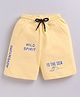 Kidcity Cotton Sinker Knit Typography Printed Shorts - Yellow