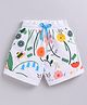 Kidcity Cotton Sinker Knit Floral Printed Shorts - Off White