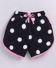 Kidcity Cotton Sinker Knit Polka Dots Printed Shorts - Black