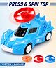 Fiddlerz Spin Master Duo Combo of Flying Wheels & Spinning Tops | Gyro Rotary Friction Car Toy for Kids 3+ Years with Spinning Top Flying Saucer Rotating Light Two Ways to Play Toy for Boys & Girls