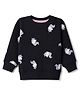 Doreme Fleece Knit Sweatshirts with Full Sleeves and Unicorn Design - Black