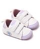 KIDLINGSS Flower Printed Colour Blocked Velcro Closure Booties - Purple