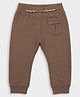 Mi Arcus Cotton Elastane Knit Solid Joggers - Brown