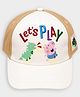 Mi Arcus Peppa Pig Featuring Character Printed Lets Play Text Embroidered Baseball Cap - Cream & Brown - Circumference - 48 Cm