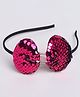 Tia Hair Accessories Sequins Embellished Bow Applique Detailed Hair Band - Dark Pink