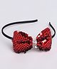 Tia Hair Accessories Sequins & Stones Embellished Bow Applique Detailed Hair Band - Red