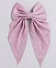 Tia Hair Accessories Glittered Bow Applique Detailed Alligator Hair Clip - Baby Pink