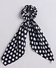 Tia Hair Accessories Polka Dots Printed Scrunchie - Black &  White