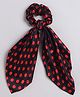 Tia Hair Accessories Polka Dots Printed Scrunchie - Black & Red