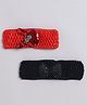 Tia Hair Accessories Set Of 2 Sequins Embellished Bunny & Bow Applique Detailed Headband - Red & Black