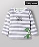 Bonfino Disney 100% Cotton Interlock Knit Full Sleeves T-Shirt with Logo Print in Light Grey