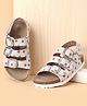 Babyoye Velcro Closure Sandals With Polka Dots Print - Dark Brown