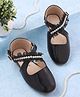 Cute Walk by Babyhug Slip On Ballerina With Pearl Lace Applique - Black