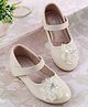 Cute Walk by Babyhug Velcro Closure Ballerina With Floral  Applique -Beige