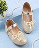Cute Walk by Babyhug Velcro Closure Glitter Pearl Bow Applique Ballerina - Golden