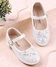 Cute Walk by Babyhug Buckle Up Stone Embellished Ballerina - White