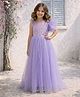 Foreverkidz Tulle Knit Ruffles Sleeves Sequins Embellished Gown - Lavender