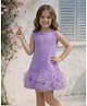 Foreverkidz Neoprene Woven Sleeveless Floral Applique Dress - Lavender