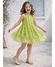 Foreverkidz Sequin Woven Sleeveless Sequin Embellished  Dress - Green