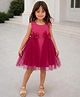 Foreverkidz Net Woven Sleeveless Bow Applique Detailed Dress - Pink