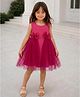 Foreverkidz Net Woven Sleeveless Bow Applique Detailed Dress - Pink