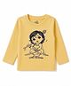 Doodle Poodle Single Jersey Knit Full Sleeves T-Shirt with Lord Krishna & Text Print - Yellow