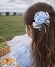 Takabee Floral Applique Detailed Alligator Hair Clip - Blue