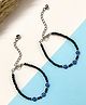 Little Peas Beads Embellished Evil Eye Applique Detailed Anklet - Black