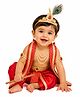Itsmycostume Lord Krishna Costume Set With Crown Earrings Mala & Shela - Red