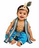 Itsmycostume Lord Krishna Costume Set With Crown Earrings Mala & Shela - Turquoise