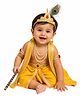 Itsmycostume Lord Krishna Costume Set With Crown Earrings Mala & Shela - Yellow